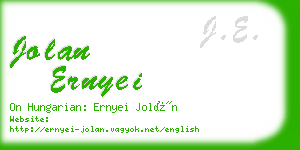 jolan ernyei business card